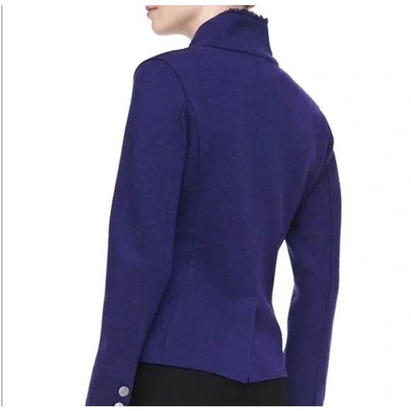 Eileen Fisher Merino Wool Military Button Up Jacket Blazer Purple Size PP (XSP) - Picture 2 of 6